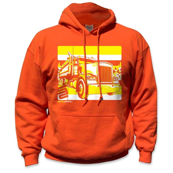 Dump Truck High Visibility Hoodie, Orange, 3XL